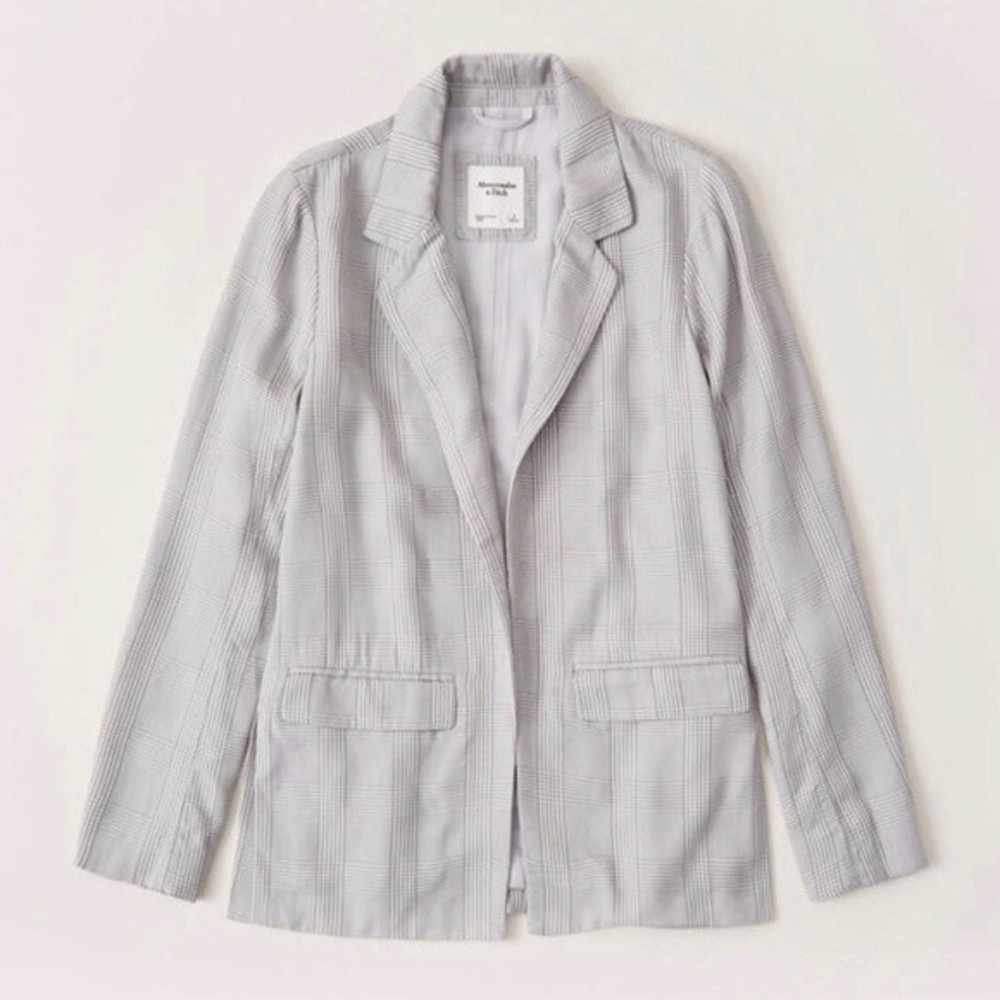 Abercrombie & Fitch Gray Plaid Draper Blazer